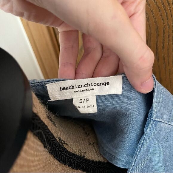 BeachLunchLounge Chambray Bell Sleeve Shirt Dress Small - Picture 4 of 5